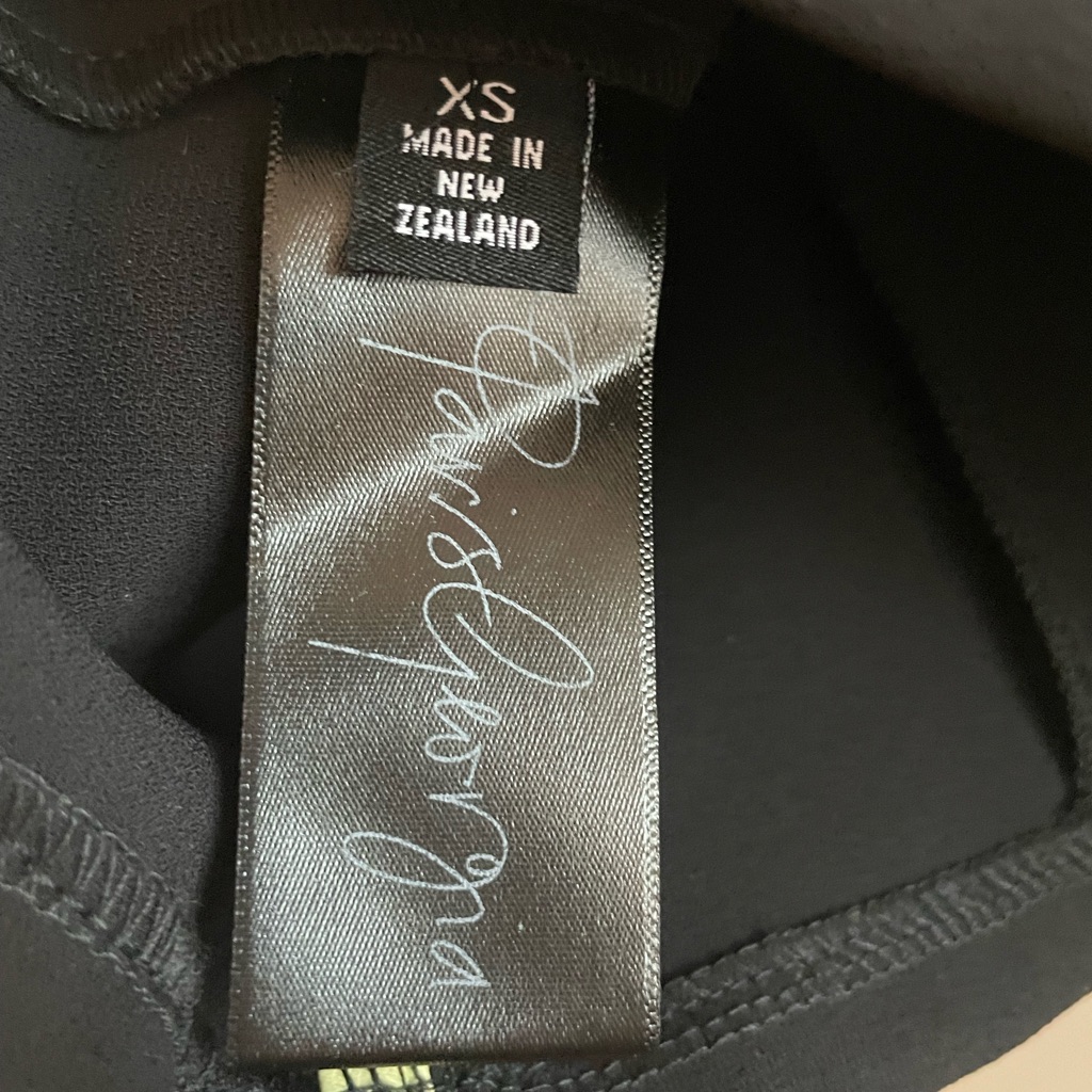 Paris Georgia Florian Camisole Top Xs Black Lime Faux Leather Trim Nwt — image 6 of 8